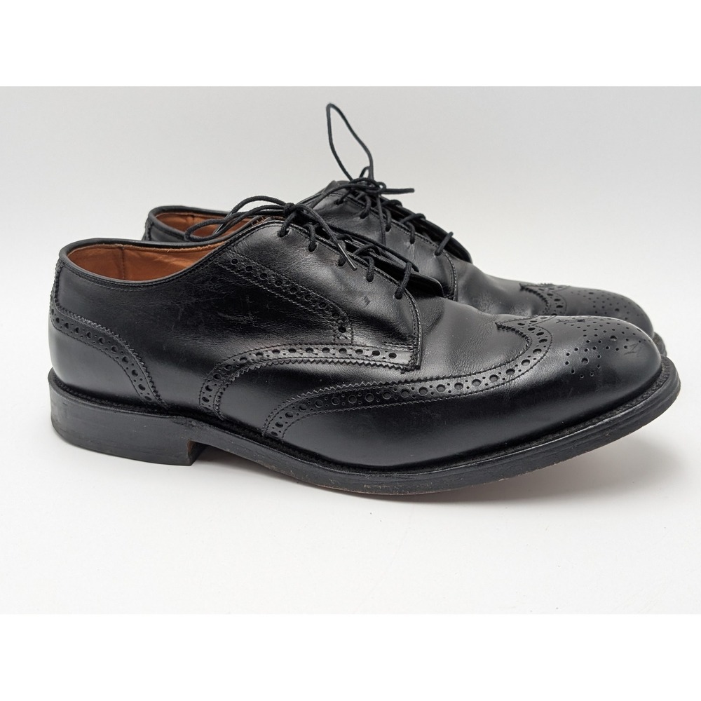 Allen Edmonds Dress Shoes Men 10 E Black Auburn Wingtip Derby Brogue Leather USA